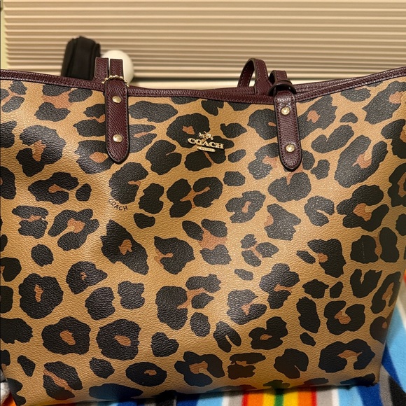 Coach Leopard Print Tote - Brown and Black - Picture 1 of 6
